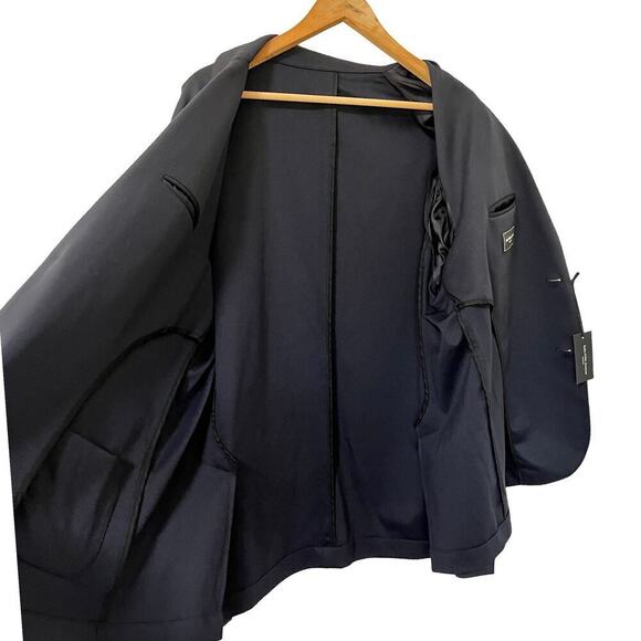Saks Fifth Avenue Modern Single Breasted Blazer Size XXL Navy Sport Jacket - Picture 3 of 11